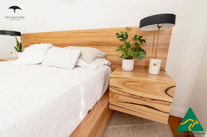 Meadow Storage Bed with Extended Headboard Built in Bedsides - Made in Australia