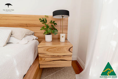 Meadow Storage Bed with Extended Headboard Built in Bedsides - Made in Australia