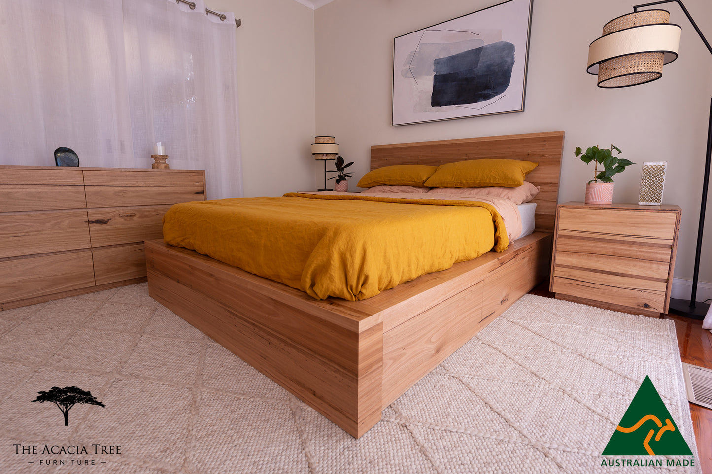 Byron 3 Draw Bedside Table - Made In Melbourne