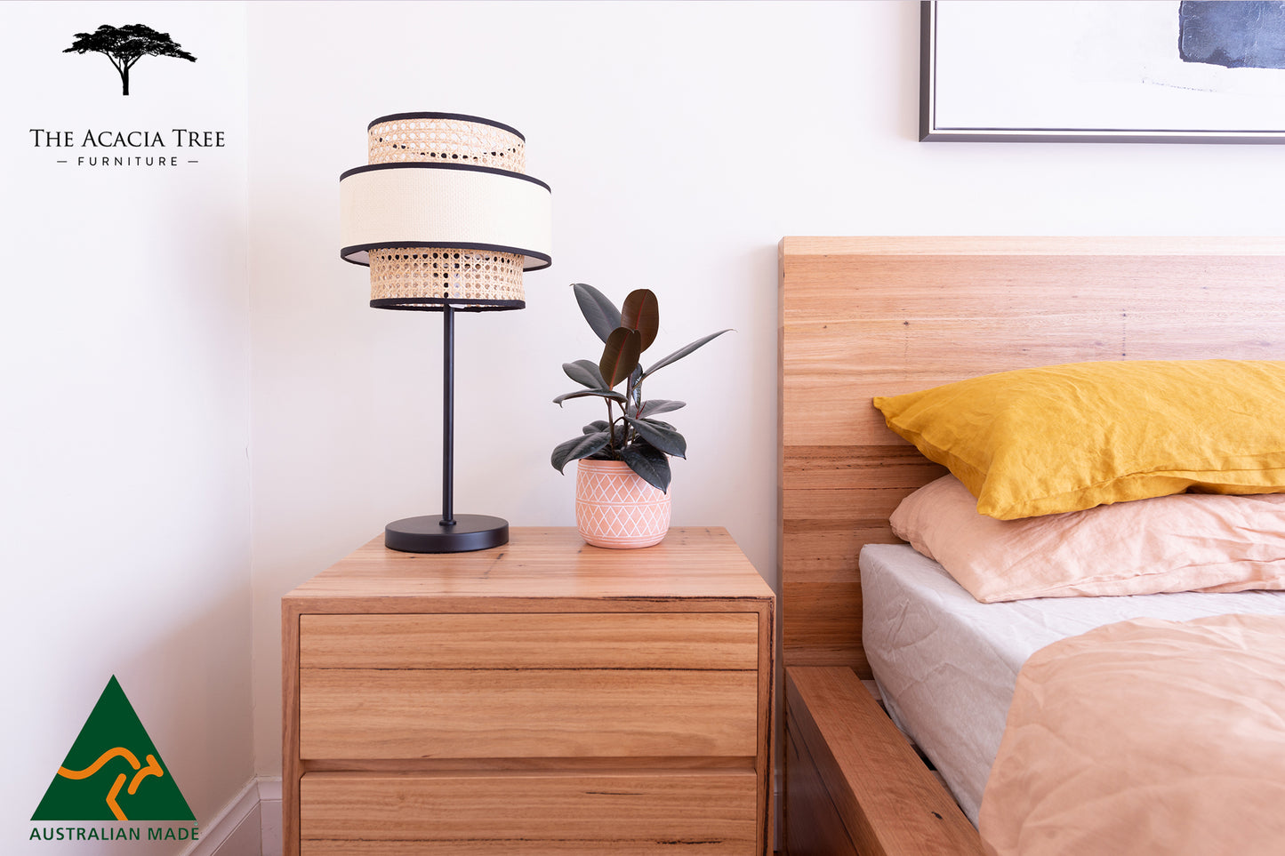 Byron 3 Draw Bedside Table - Made In Melbourne