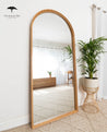Ingrid Natural Solid American Oak Full Length Arch Mirror