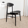 Lotus (Black) Solid American Oak Hardwood Dining Chair