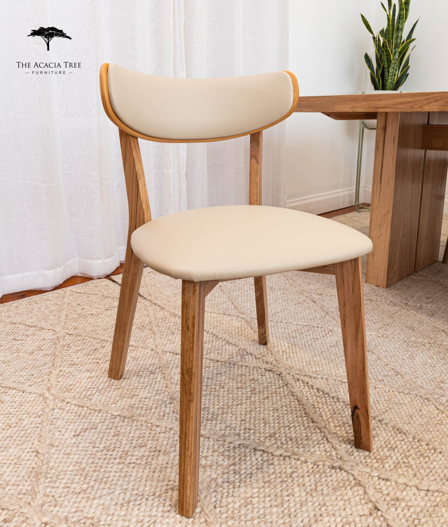 Oslo Taupe PU Australian Hardwood Dining Chair