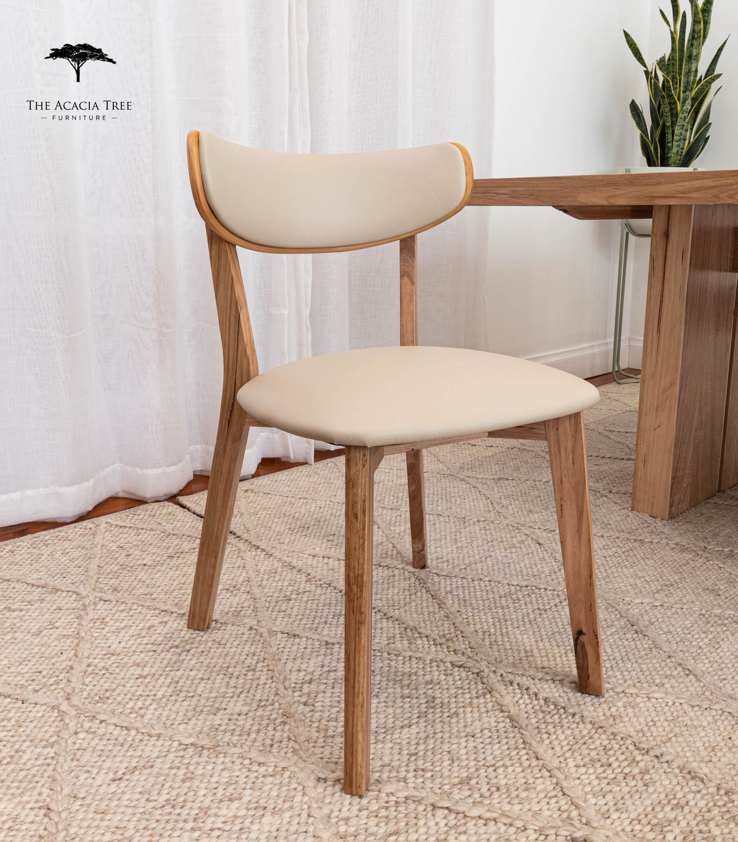 Oslo Taupe PU Australian Hardwood Dining Chair