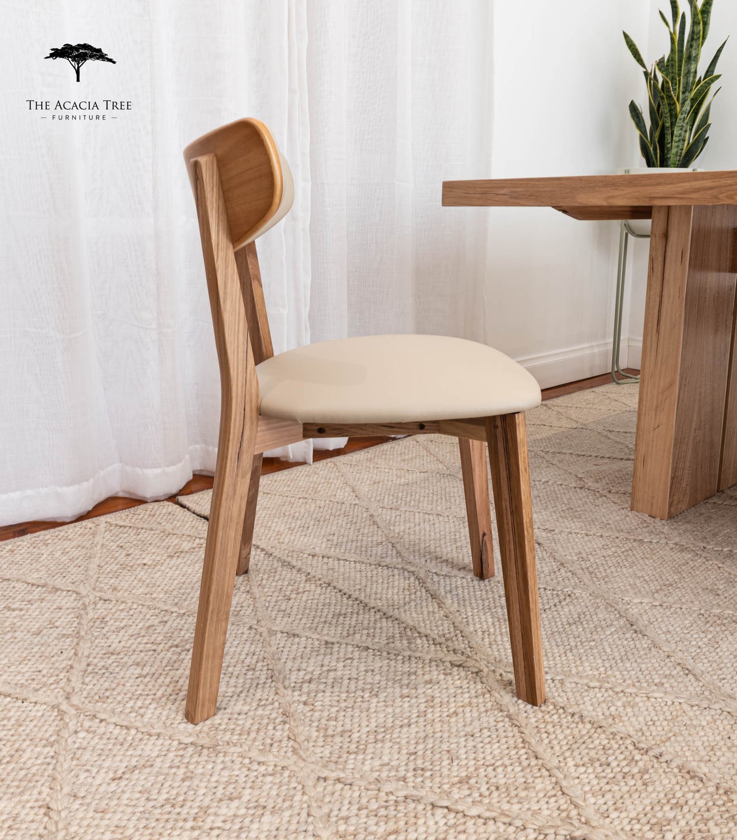 Oslo Taupe PU Australian Hardwood Dining Chair