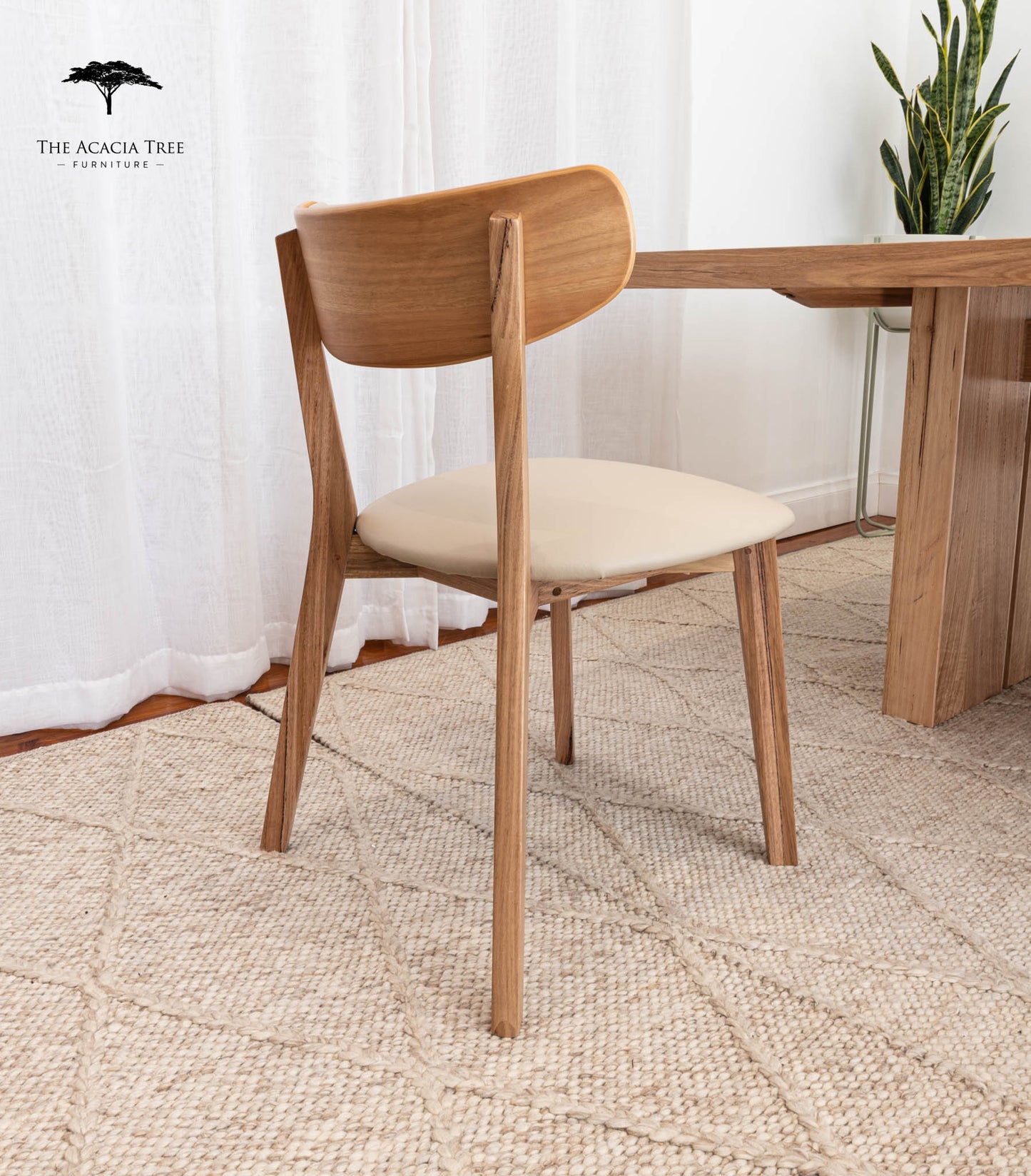 Oslo Taupe PU Australian Hardwood Dining Chair