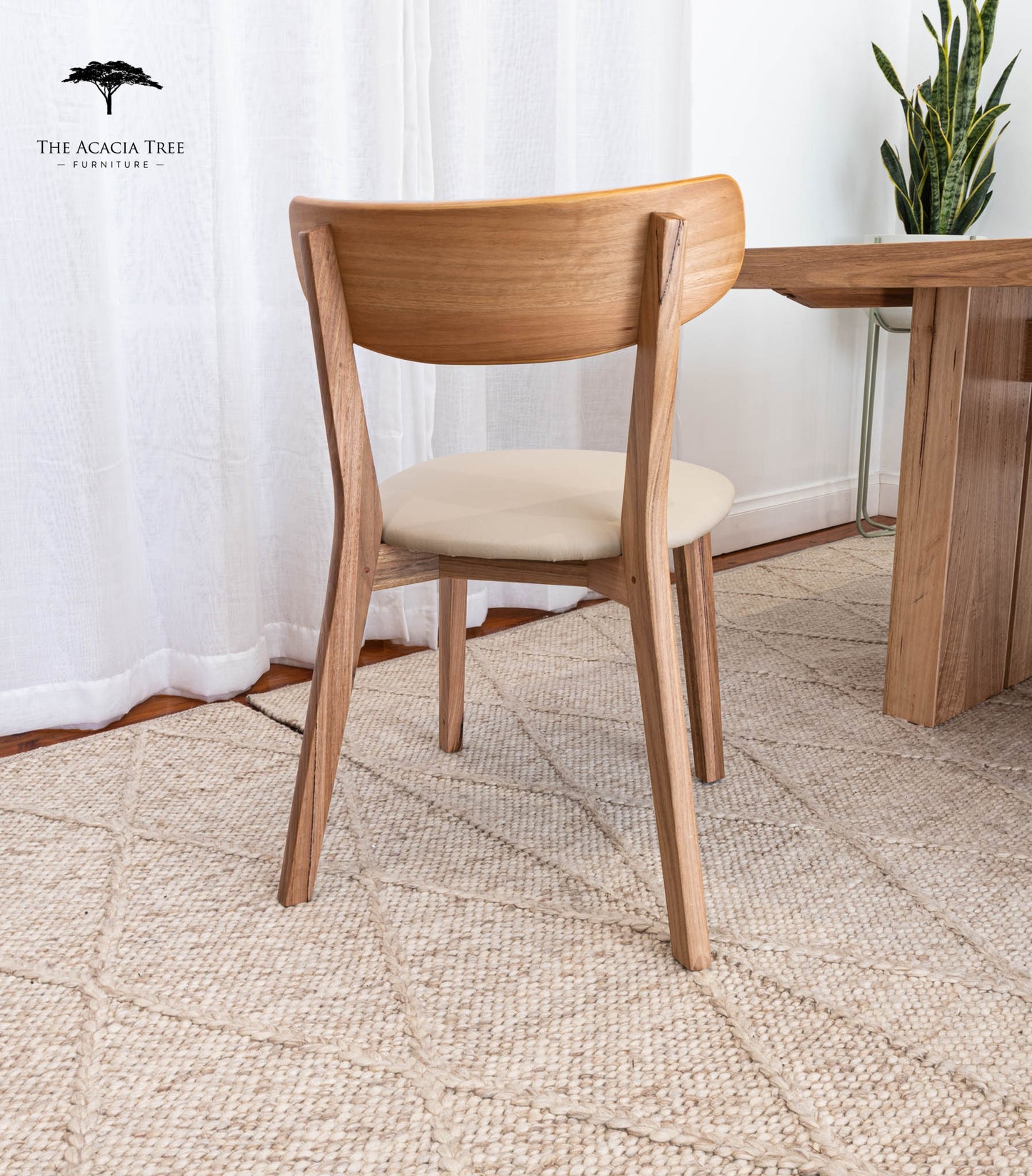 Oslo Taupe PU Australian Hardwood Dining Chair