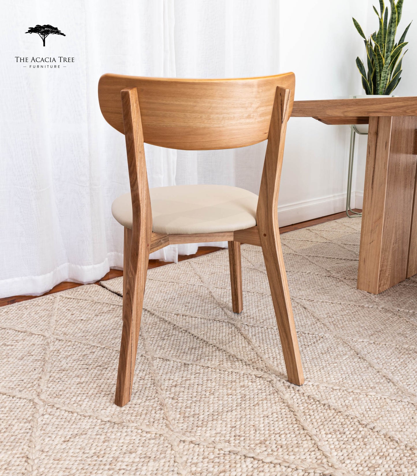 Oslo Taupe PU Australian Hardwood Dining Chair