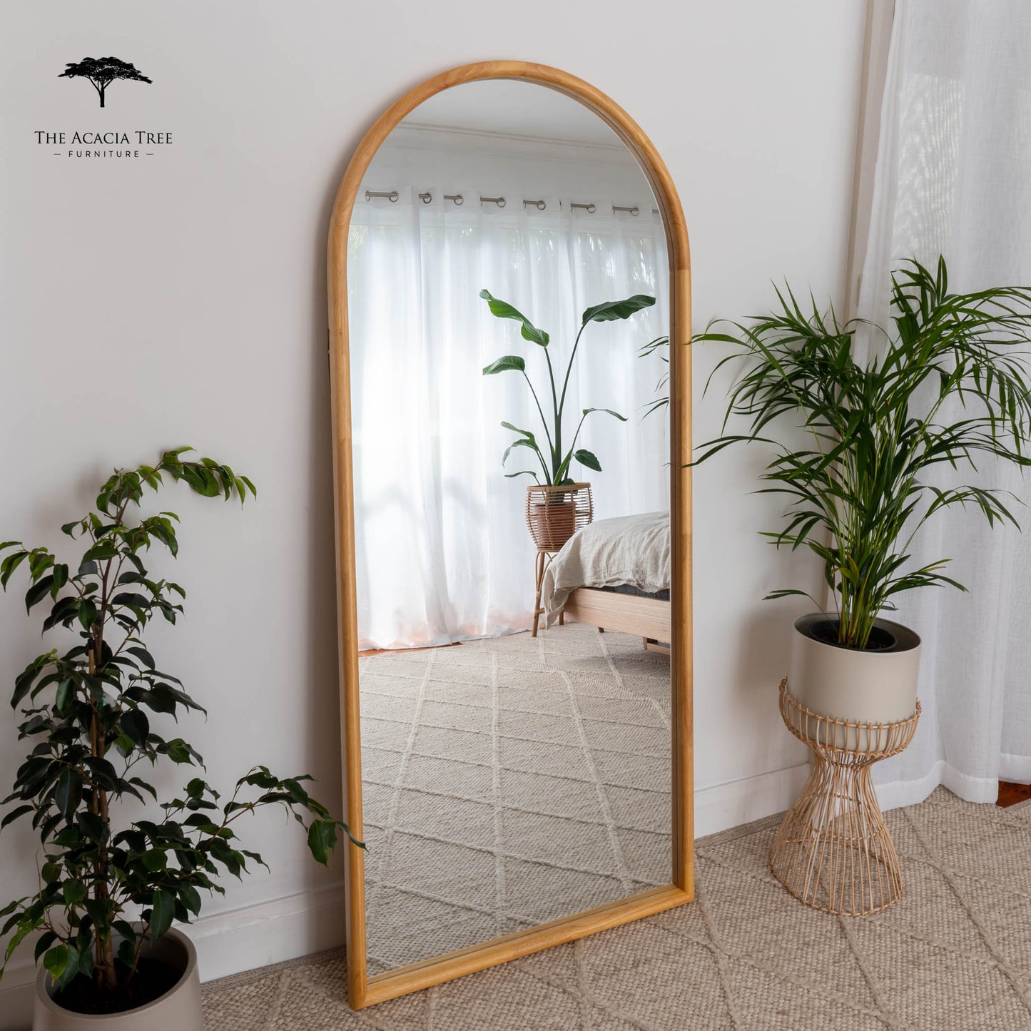 Ophelia Solid Oak Full Length Arch Mirror