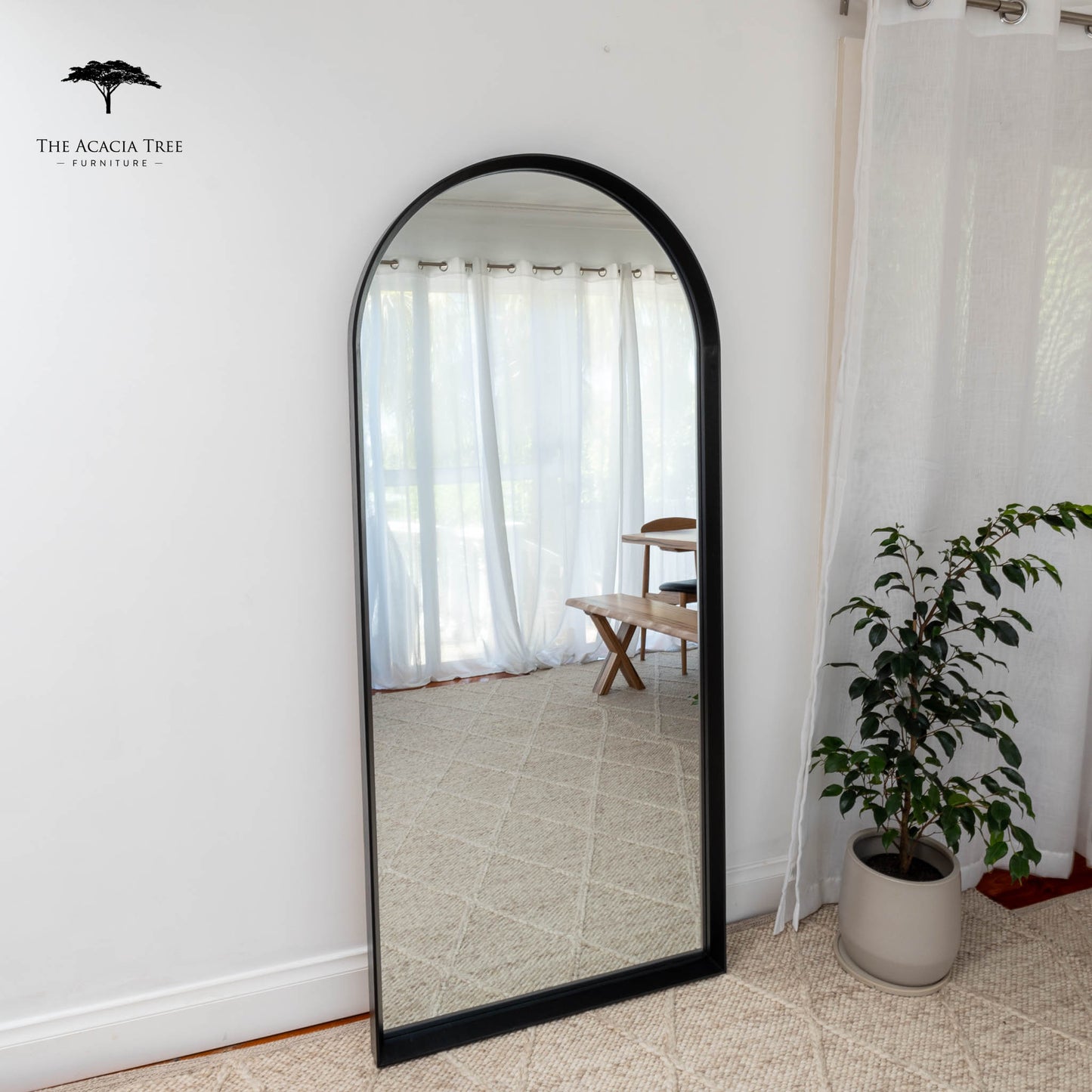 Ingrid Natural Solid American Oak Full Length Arch Mirror