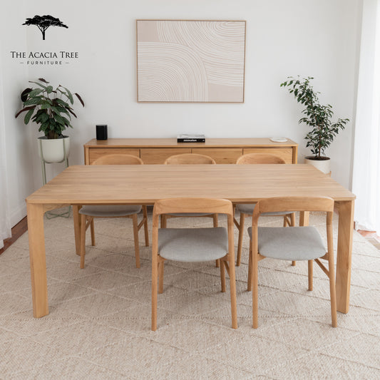 Ex Demo 2m Achilles Solid American Oak Dining Table - Available in GC Showroom