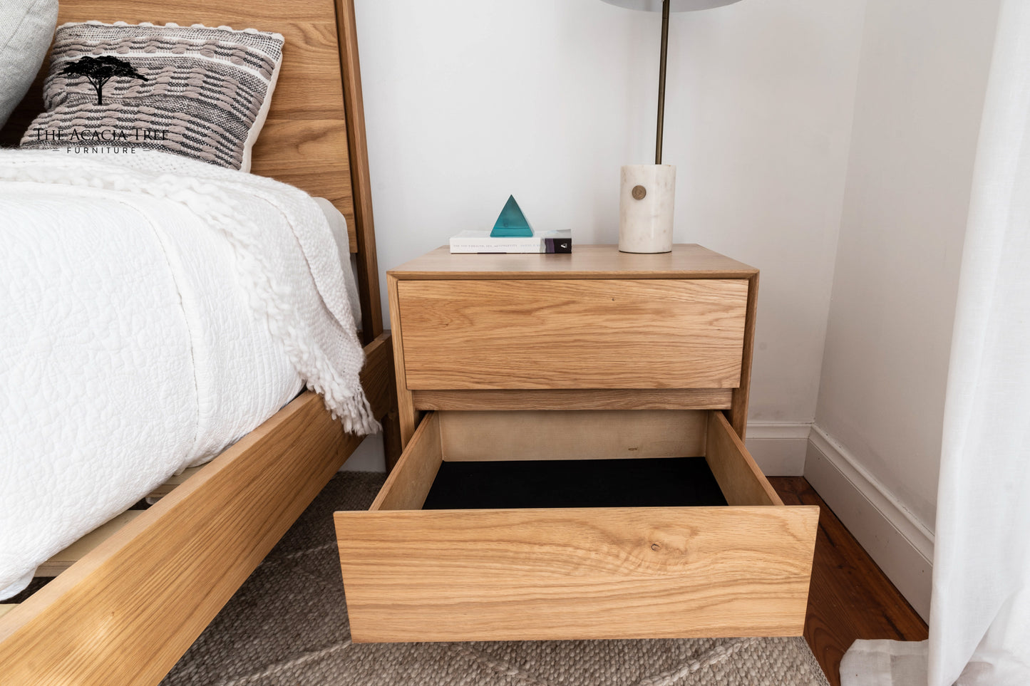 Emery American Oak Bedside Table