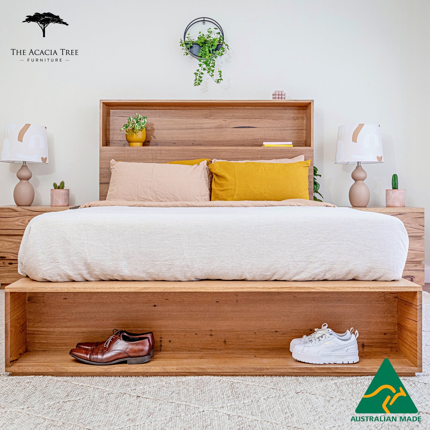 Meadow Bed Frame Bookcase Headboard & Footboard - Made in Melbourne