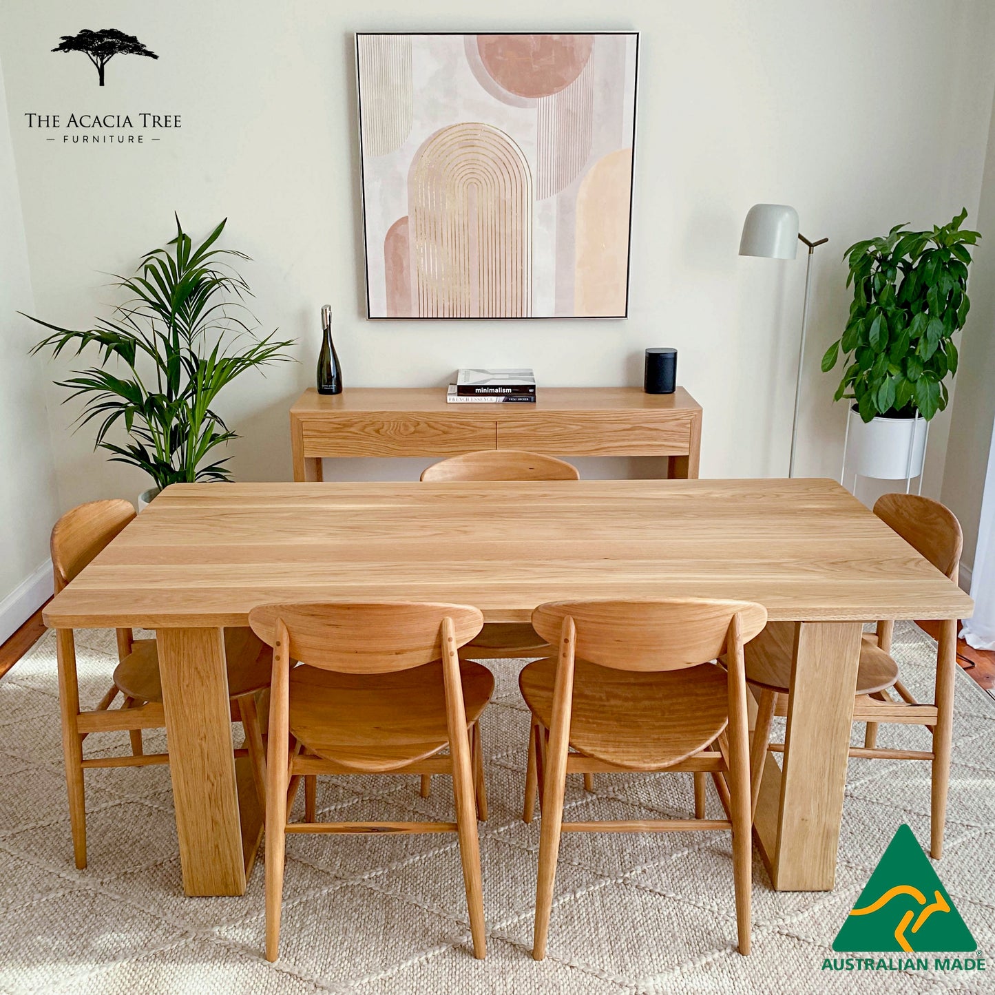 Seika Solid American Oak Dining Table - Made in Melbourne