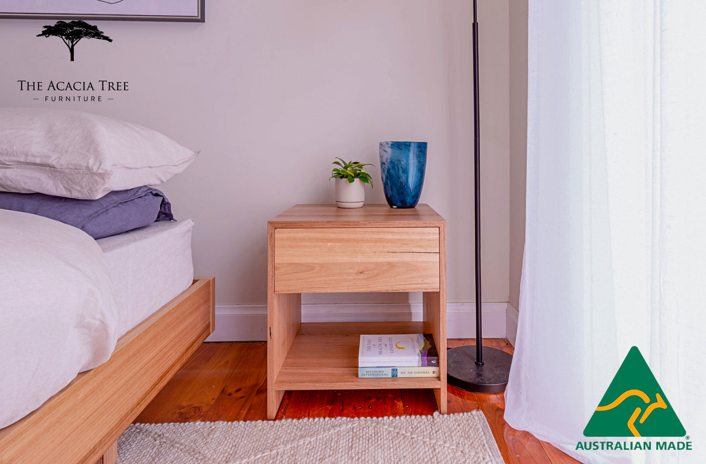 Byron 1 Draw Bedside Table - Made In Melbourne