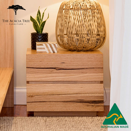Noosa 2 Drawer Bedside Table - Made In Australia