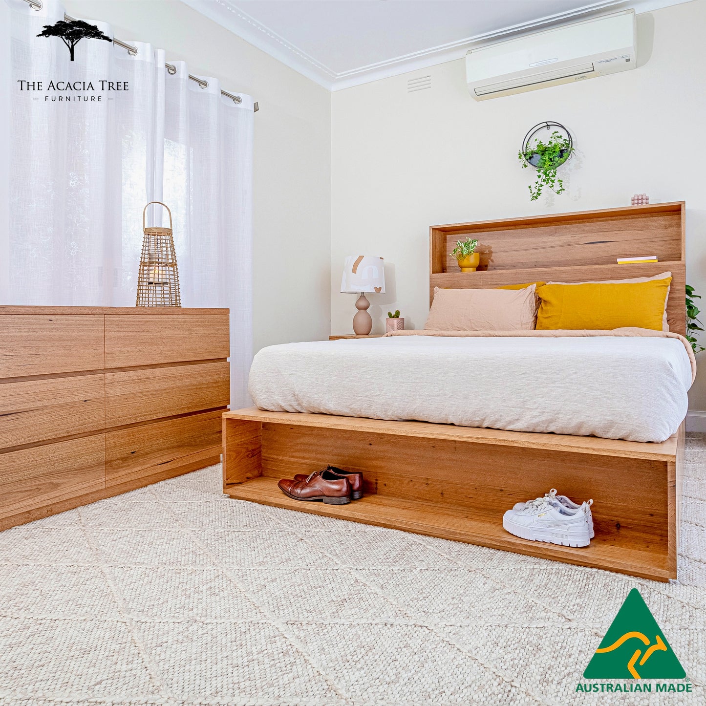 Meadow Bookcase Headboard & Footboard Bedroom Suite - Made in Melbourne