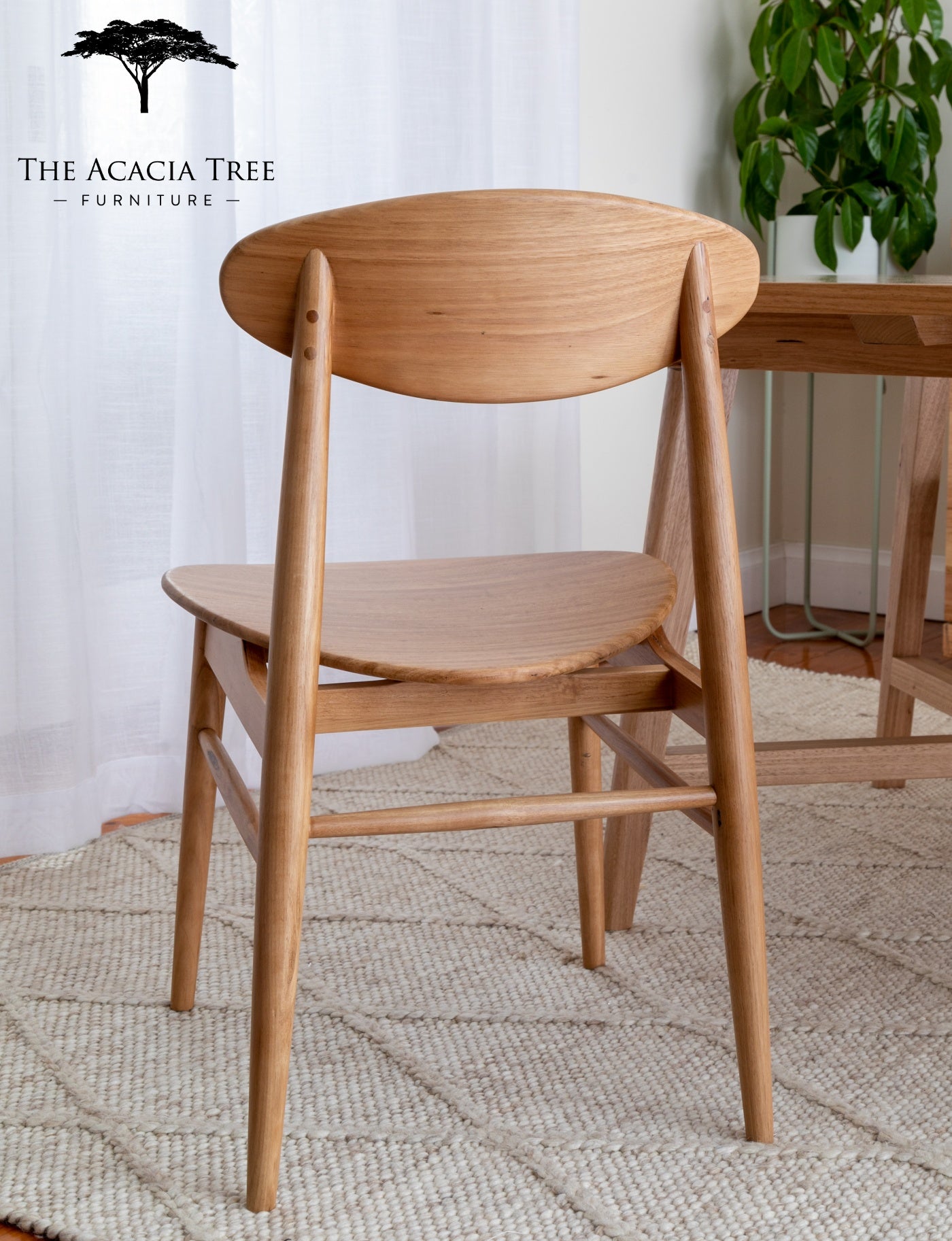 Lotus (Natural) Solid Blackbutt Australian Hardwood Dining Chair Solid Seat