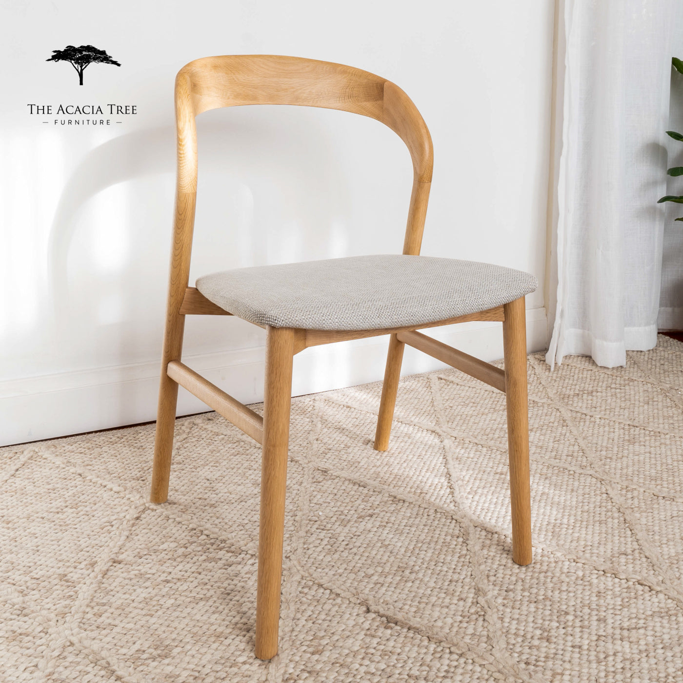 Freya Solid American Oak Upholstered Dining Chair