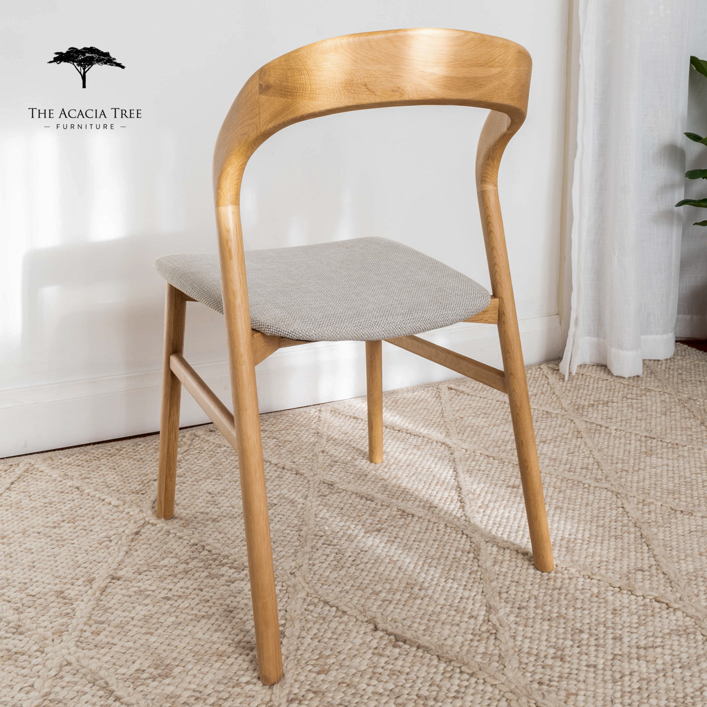 Freya Solid American Oak Upholstered Dining Chair