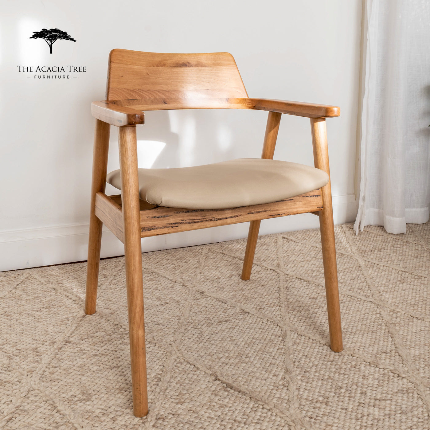 Muri Australian Hardwood Dining Chair - Taupe PU