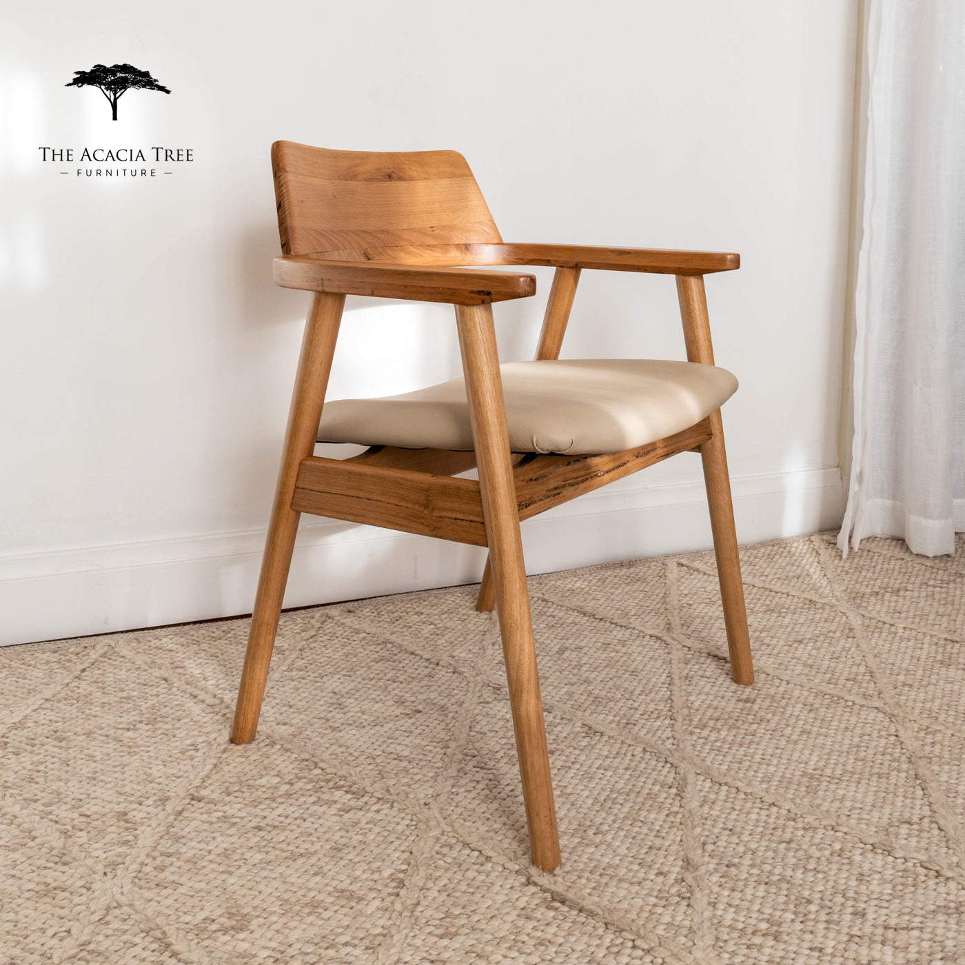 Muri Australian Hardwood Dining Chair - Taupe PU