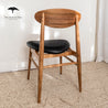 Lotus (Natural) Black PU Seat Solid Messmate Australian Hardwood Dining Chair