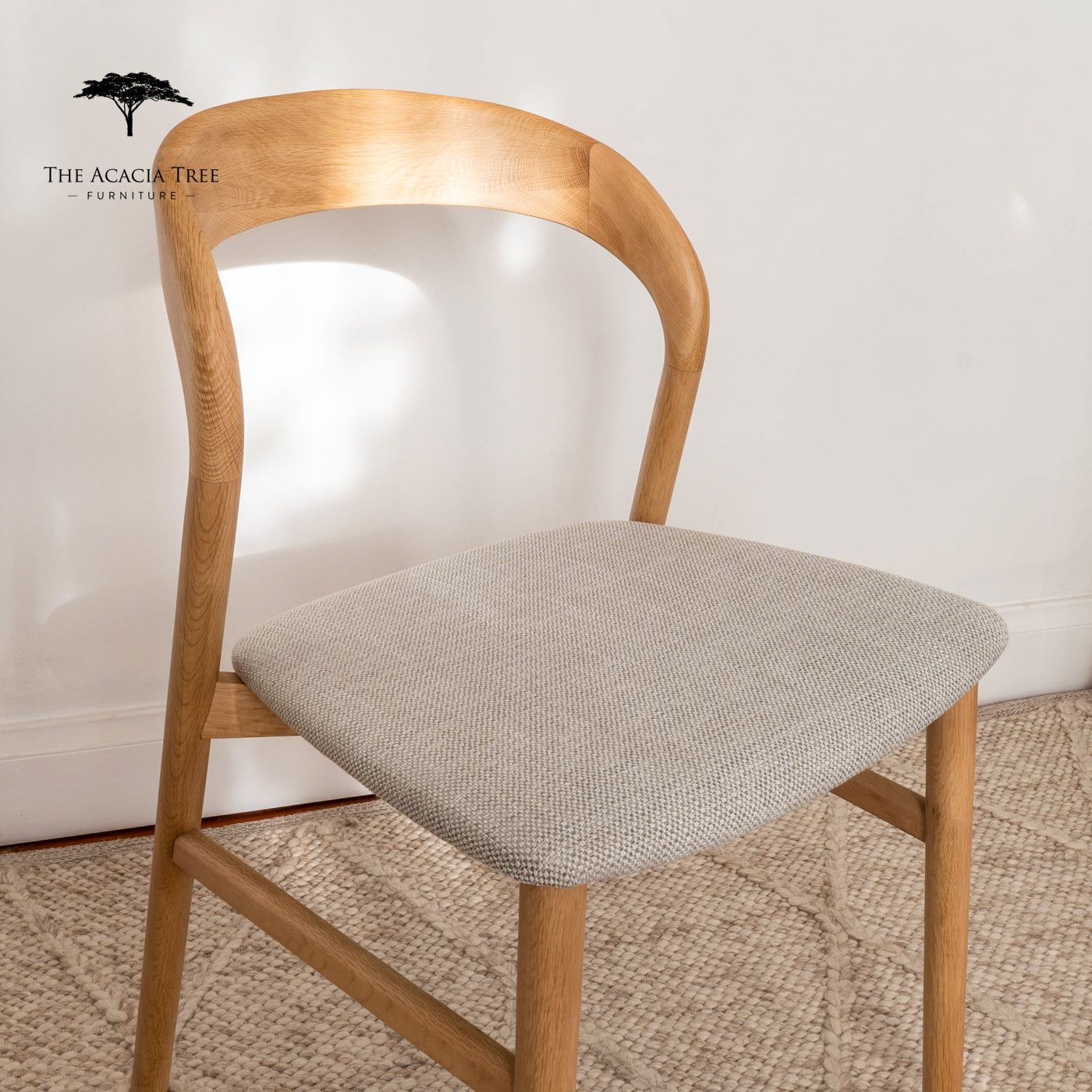 Freya Solid American Oak Upholstered Dining Chair