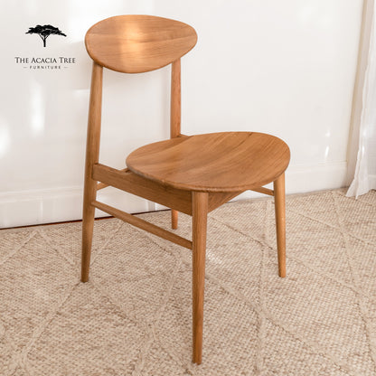 Lotus (Natural) Solid American Oak Hardwood Dining Chair