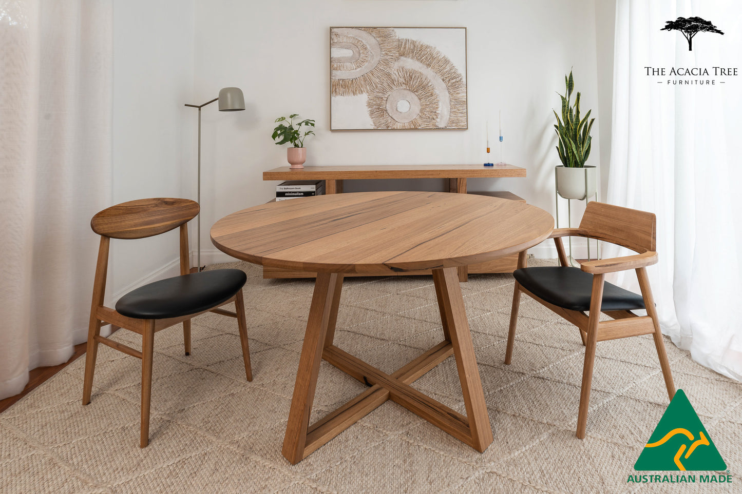 Round Lily Solid Dining Table - Made in Melbourne