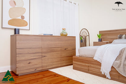 Meadow Bed with Extended Headboard Built in Bedsides - Made in Australia