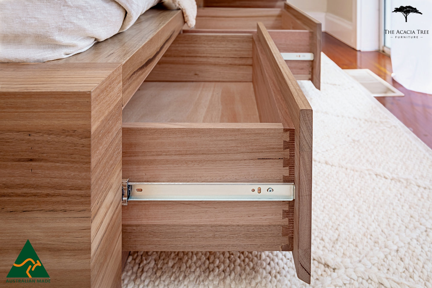 Meadow Storage Bed with Extended Headboard Suite - Made in Melbourne