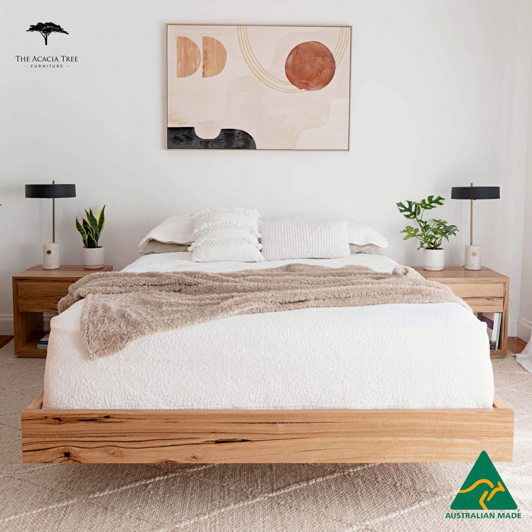 Aurora Floating Bed Frame Fully Solid Australian Hardwood- Made In Mel –  The Acacia Tree