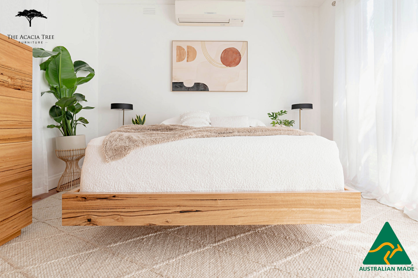 Aurora Floating Bed Frame Fully Solid Australian Hardwood- Made in Melbourne