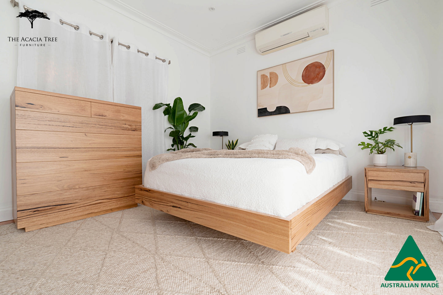 Aurora Floating Bed Frame Fully Solid Australian Hardwood- Made in Melbourne