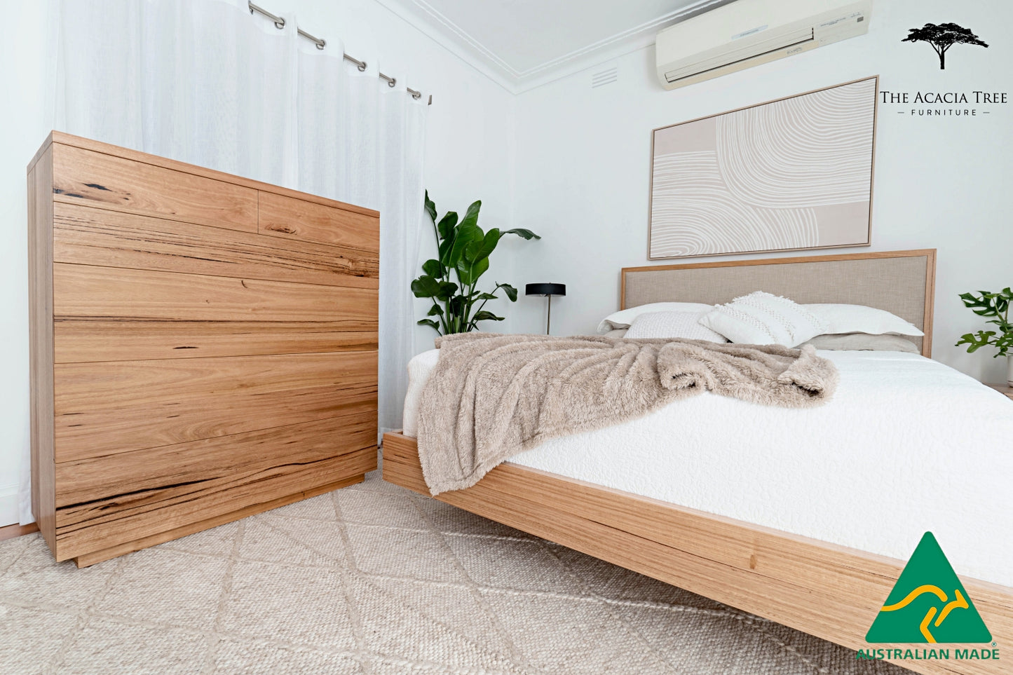 Josie Bed Frame with Upholstered Headboard - Made in Melbourne