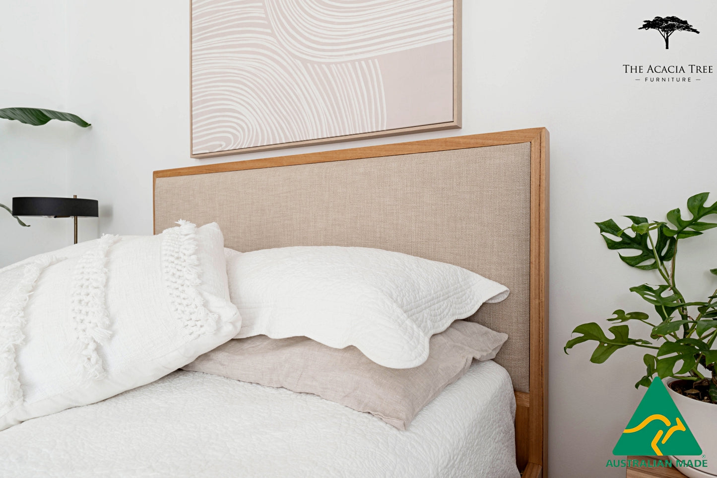 Josie Bed Frame with Upholstered Headboard - Made in Melbourne