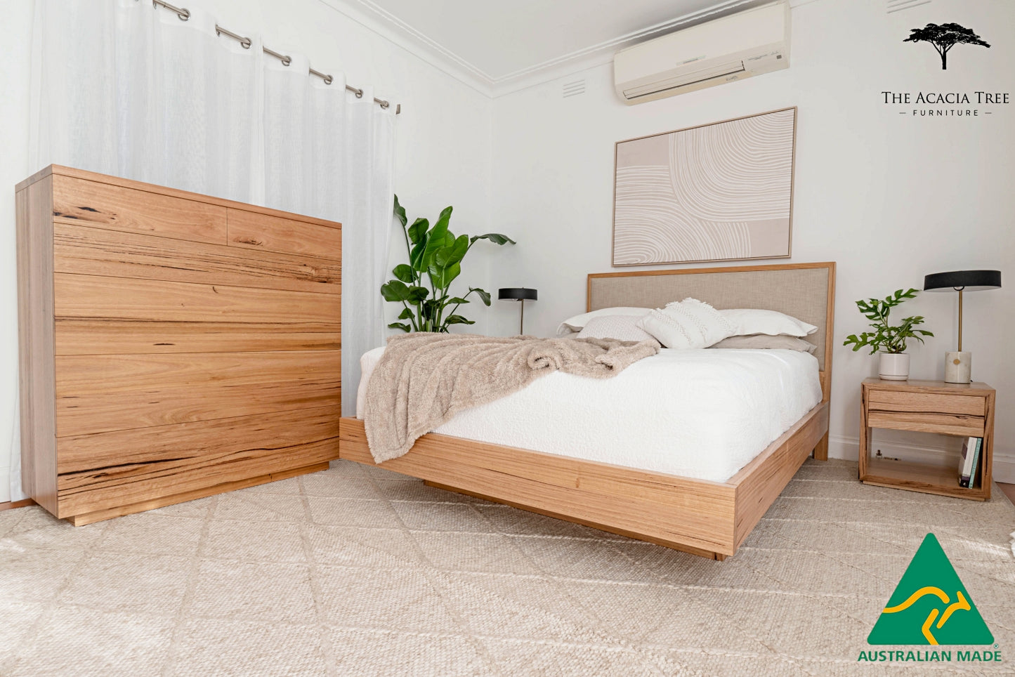 Josie Bed Frame with Upholstered Headboard - Made in Melbourne