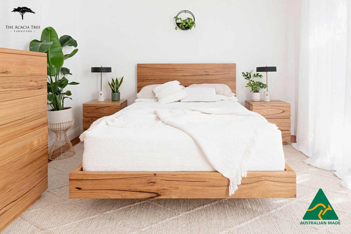 Kobe Straight Edge Bed Frame Fully Solid Australian Hardwood - Made in Australia