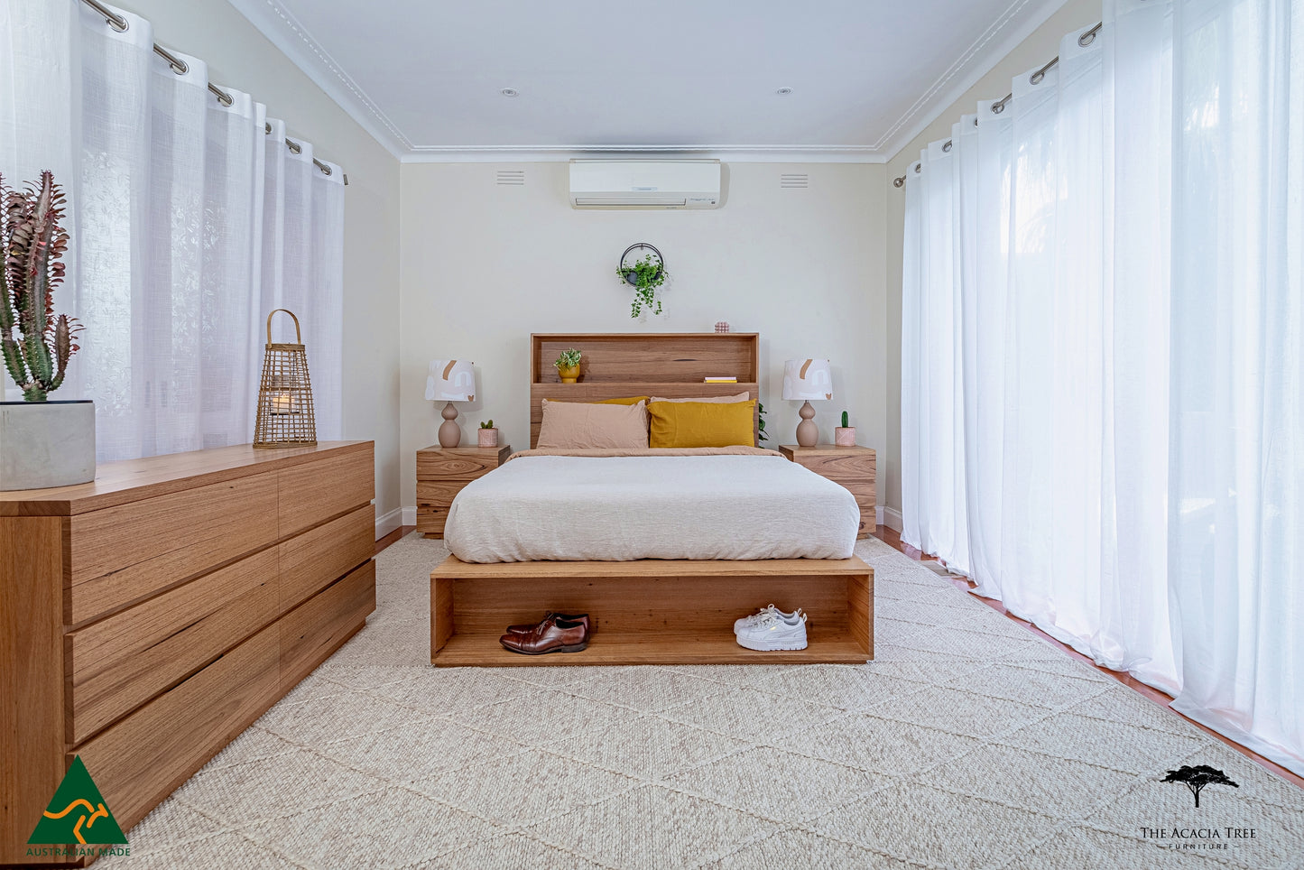 Meadow Bed Frame Bookcase Headboard & Footboard - Made in Melbourne