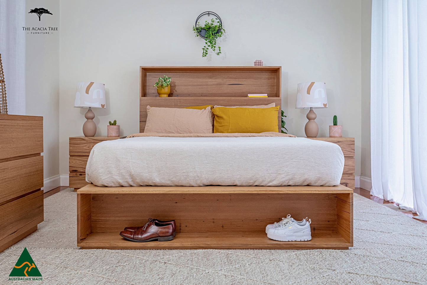 Meadow Bed Frame Bookcase Headboard & Footboard - Made in Melbourne