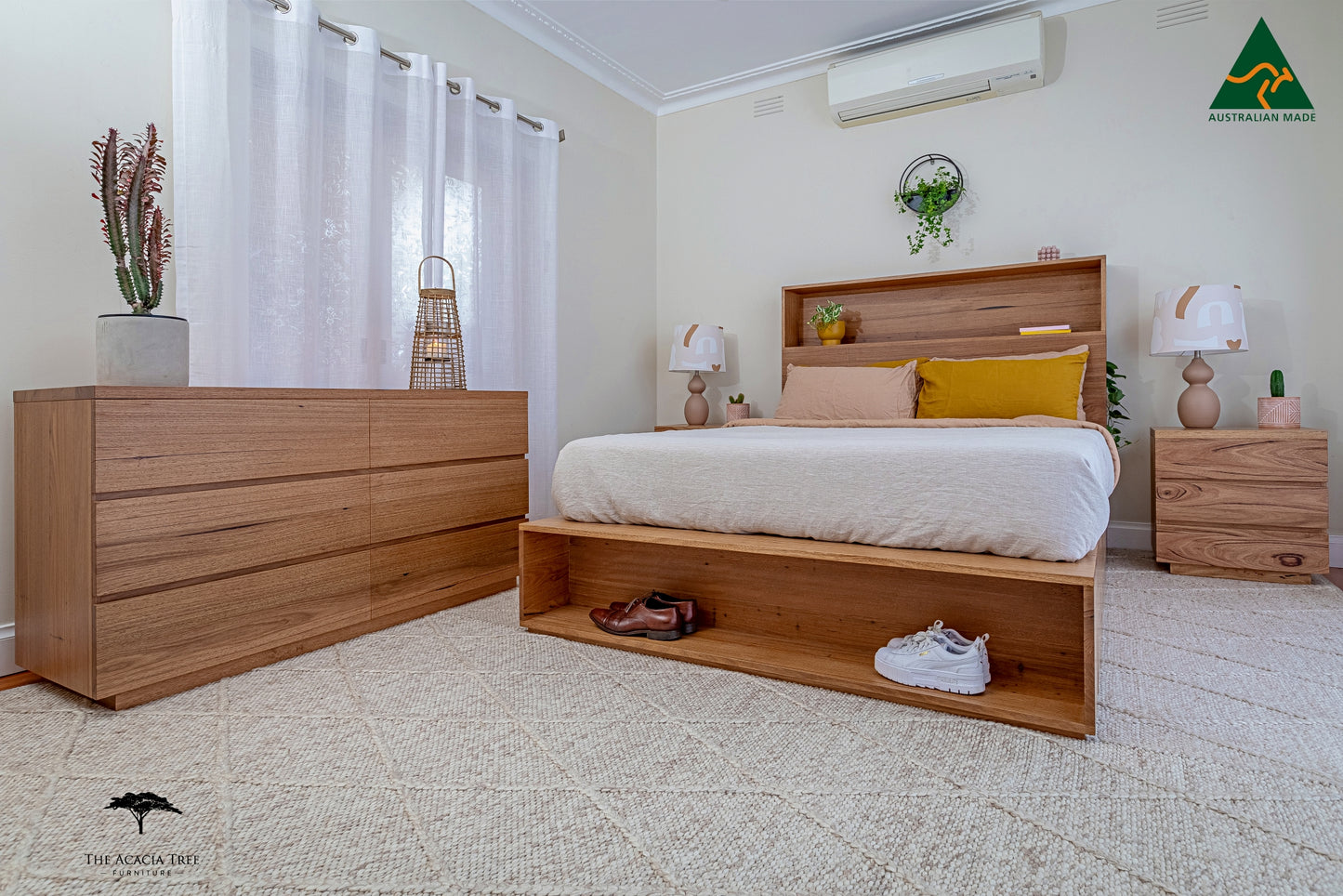 Meadow Bed Frame Bookcase Headboard & Footboard - Made in Melbourne