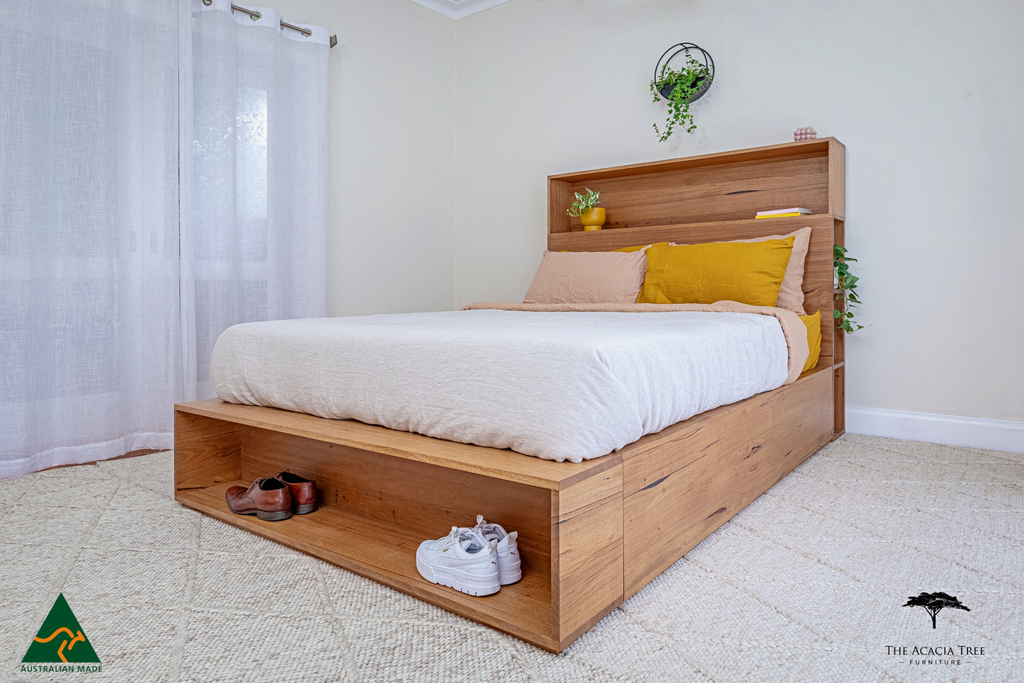 Meadow Bed Frame Bookcase Headboard & Footboard - Made in Melbourne