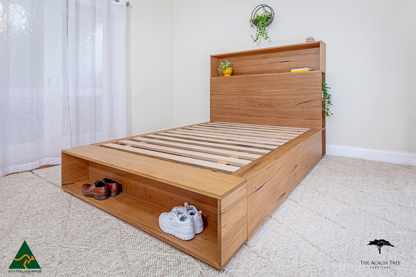 Meadow Bed Frame Bookcase Headboard & Footboard - Made in Melbourne