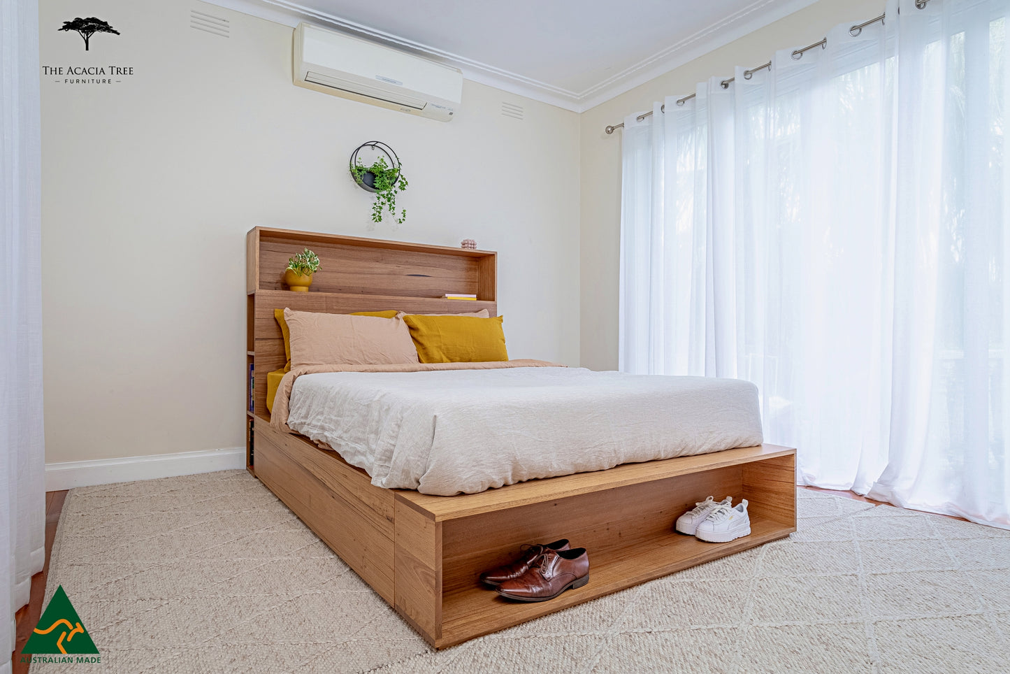 Meadow Bed Frame Bookcase Headboard & Footboard - Made in Melbourne