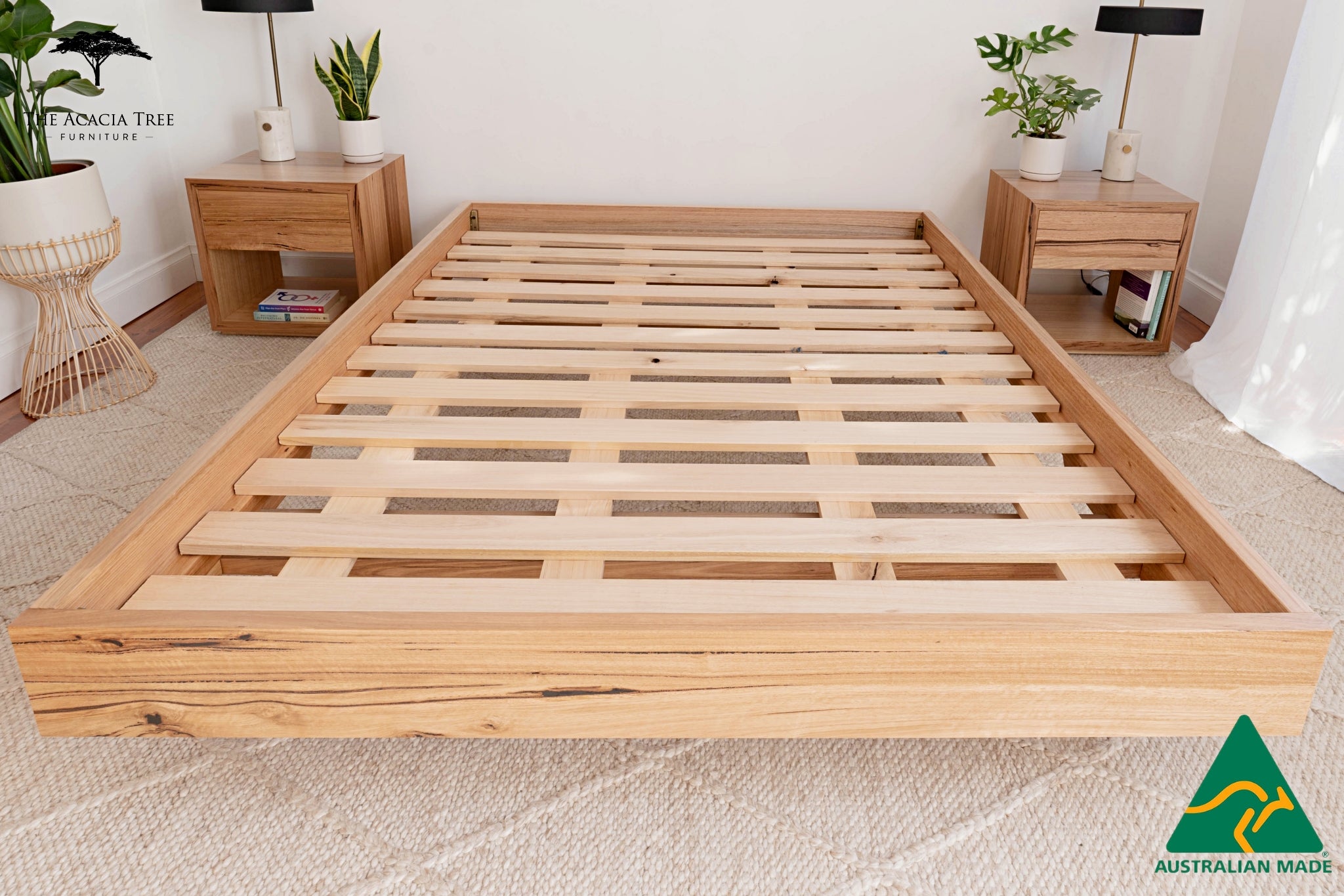 Aurora Floating Bed Frame Fully Solid Australian Hardwood- Made in Mel –  The Acacia Tree
