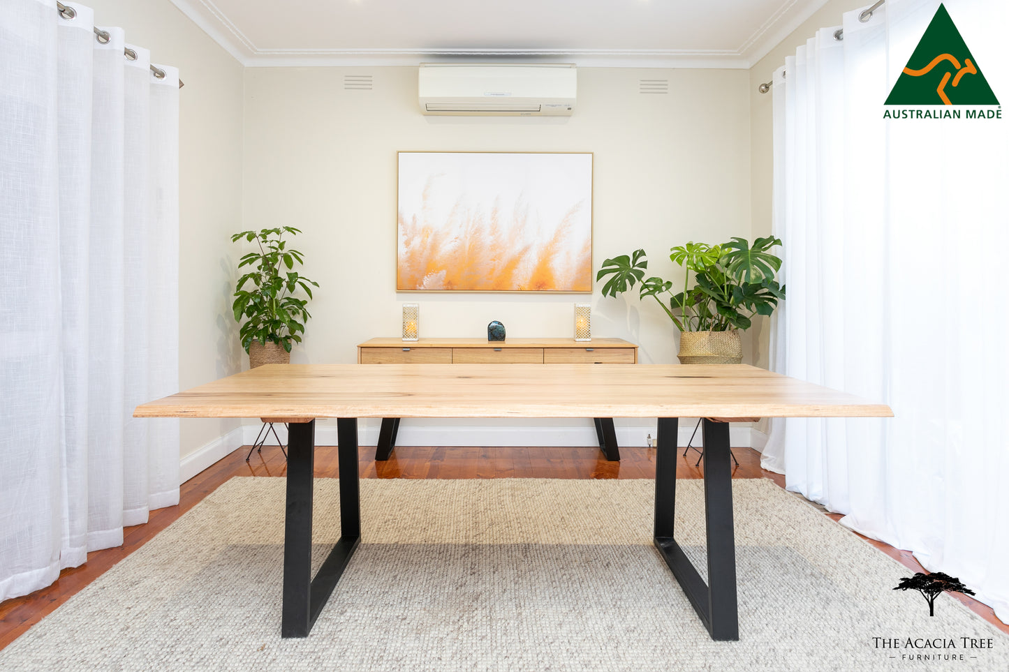 Leila Living Edge Solid Dining Table - Made in Melbourne