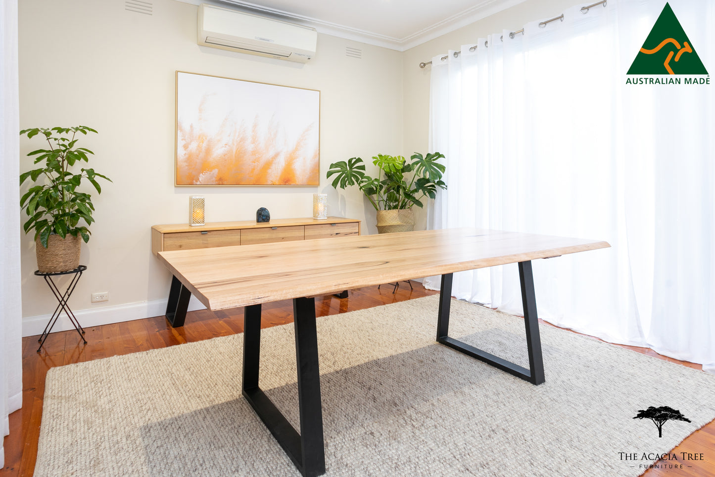 Leila Living Edge Solid Dining Table - Made in Melbourne