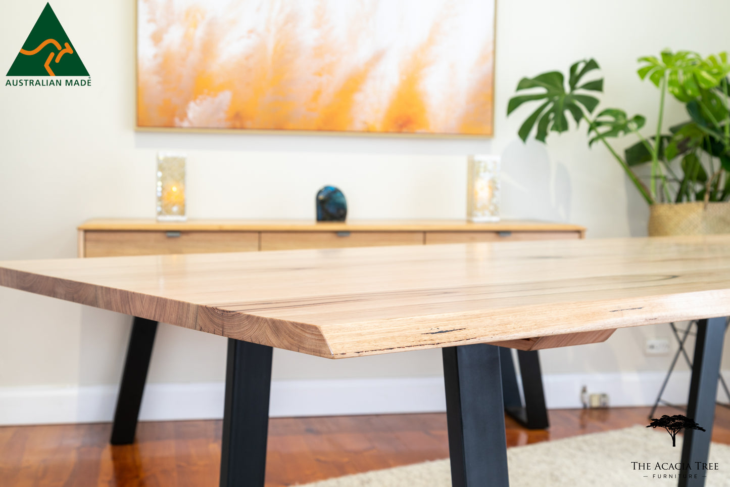 Leila Living Edge Solid Dining Table - Made in Melbourne