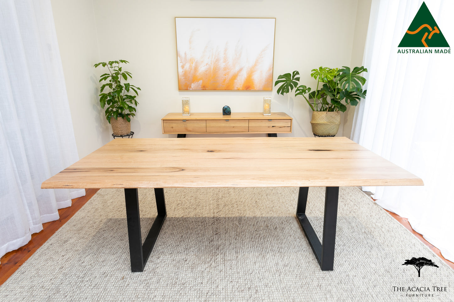 Leila Living Edge Solid Dining Table - Made in Melbourne